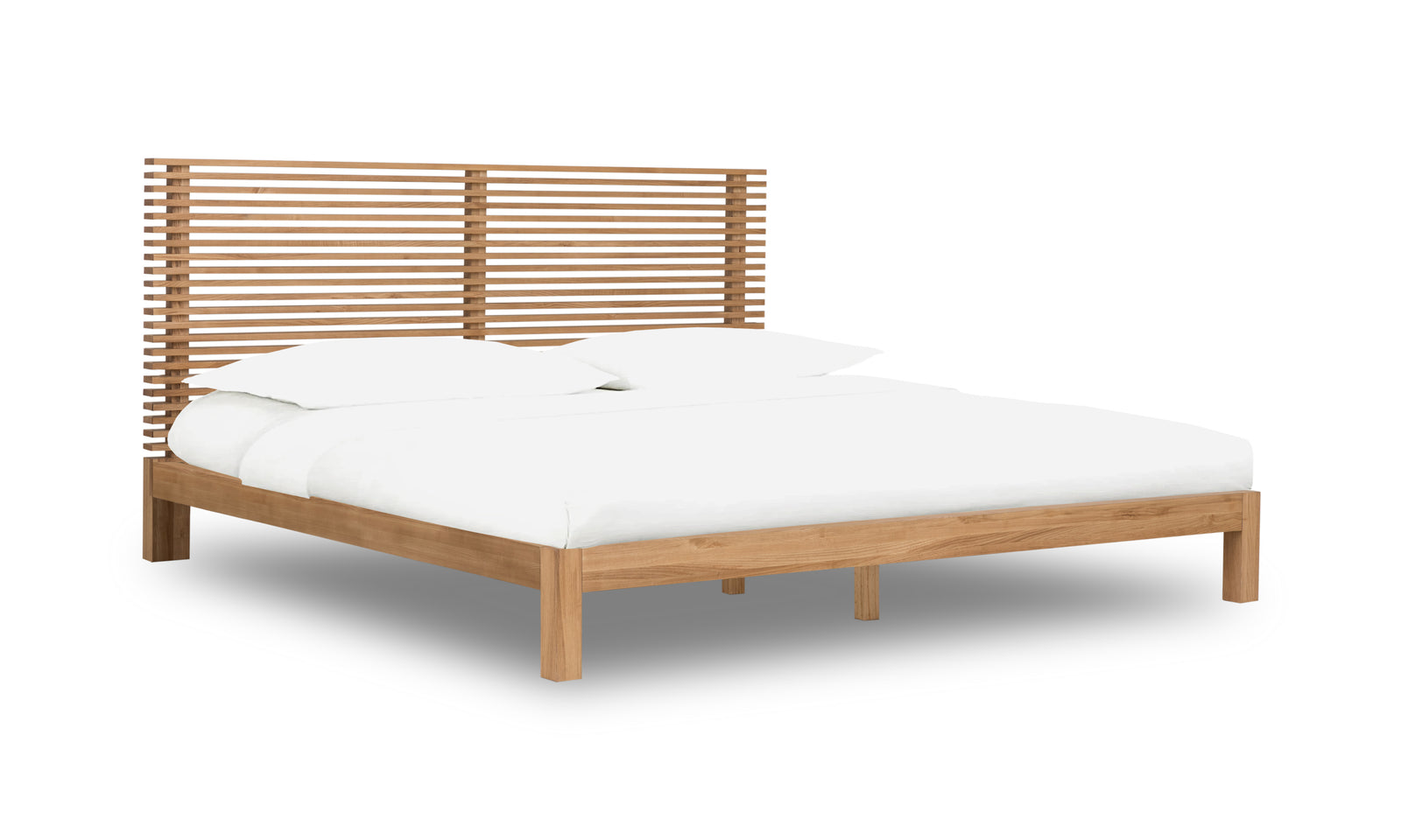 Tanner EU King (160 x 200) Platform Bed in Flaxen — 2