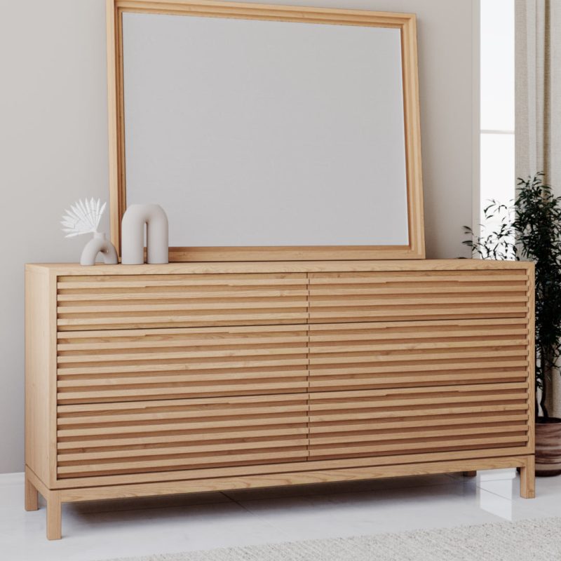 Tanner Six Drawer Ash Wood Dresser in Flaxen