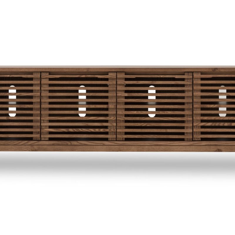 Tanner Four Door Ash Wood Media Console in Roux