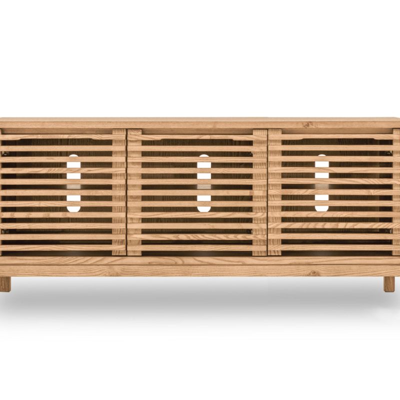 Tanner Three Door Media Console in Flaxen