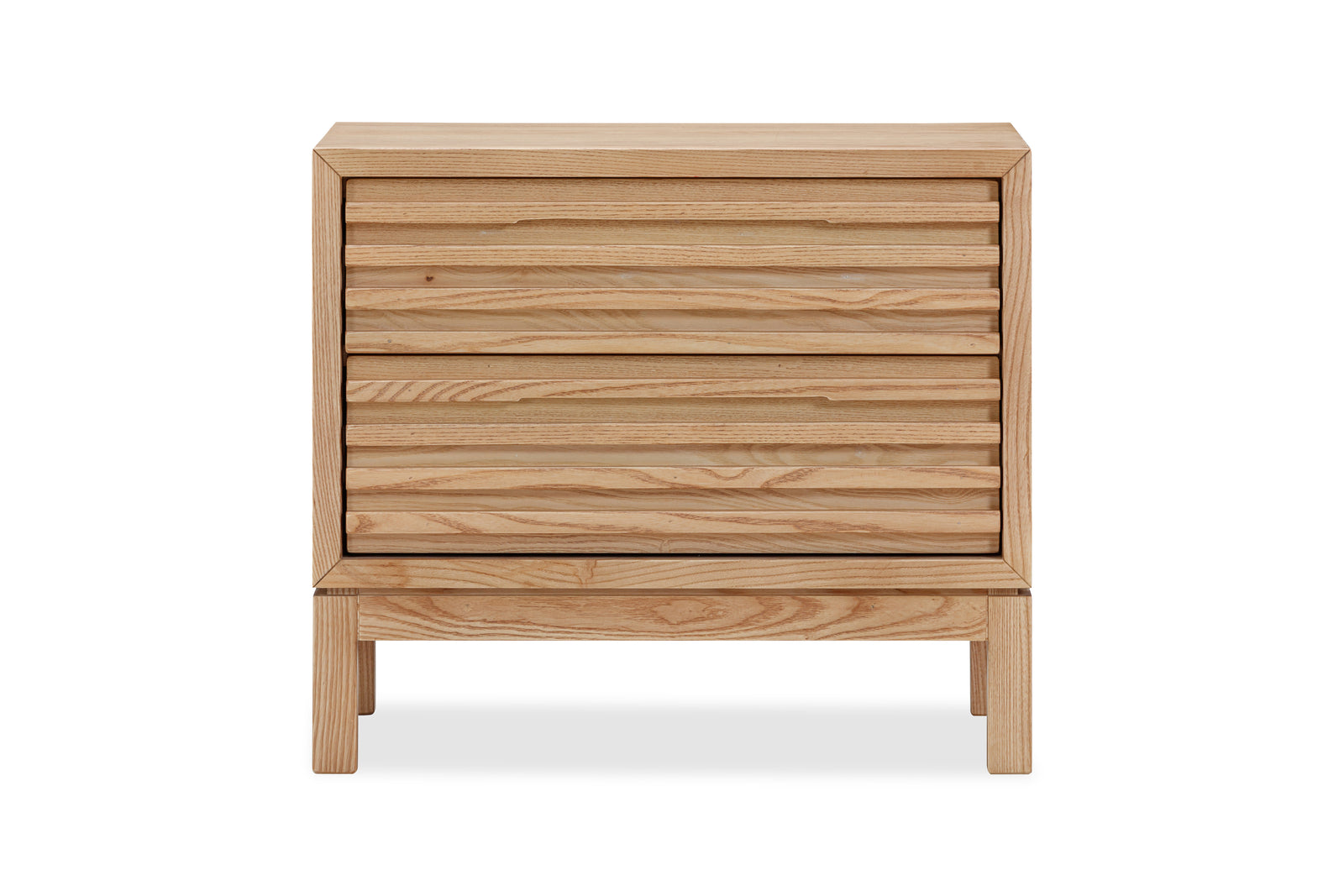 Tanner Two Drawer Ash Wood Nightstand in Flaxen — 2