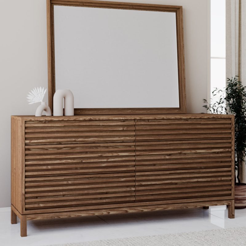 Tanner Six Drawer Ash Wood Dresser in Roux