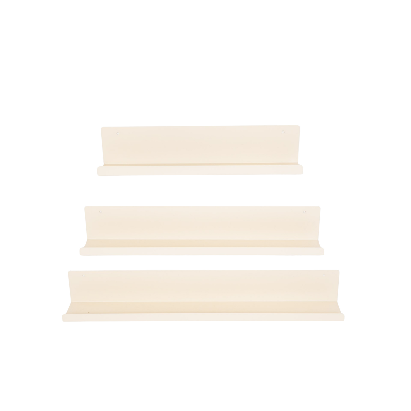 Wall Shelf, Metal, Beige, Set of 3, 40/50/60cm