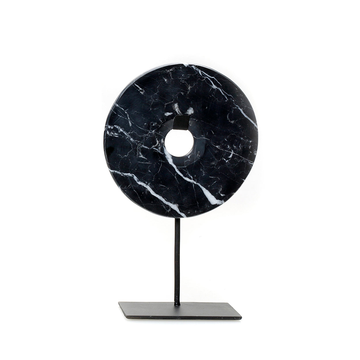 The Marble Disc on Stand, Black, M