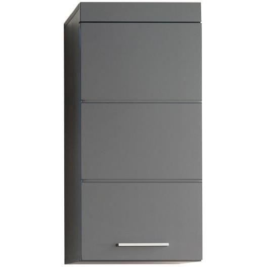AMANDA Tall Bathroom Cabinet, 1 Door, Grey, TRENDTEAM