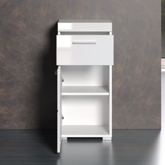 AMANDA Bathroom Base Cabinet, 1 Door and 1 Drawer, L37 x D31 x H79 cm, White, TRENDTEAM — 5