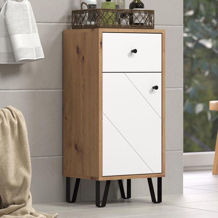 Touch Bathroom Furniture, Matt White, Oak Effect