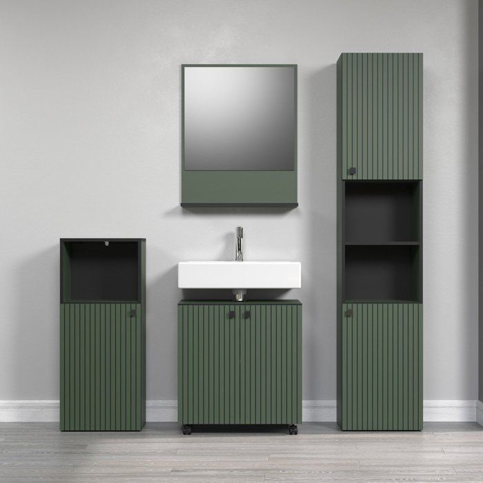 Bathroom Column Cabinet, Oak Effect, L40 x H186 x D31 cm, PURE BLISS (CAL1741309758758) — 6