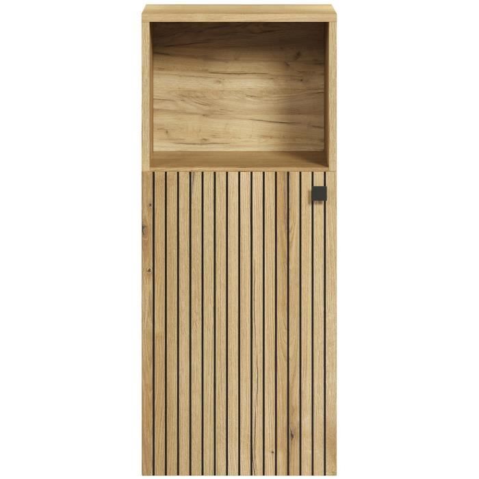 Bathroom Storage Unit, Oak Effect, L40 x H95 x D31 cm, PURE BLISS