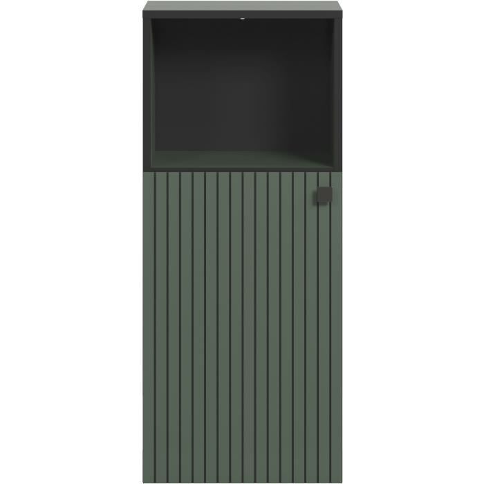 Bathroom Storage Unit, Sage Green and Black Decor, L40 x H95 x D31 cm, PURE BLISS