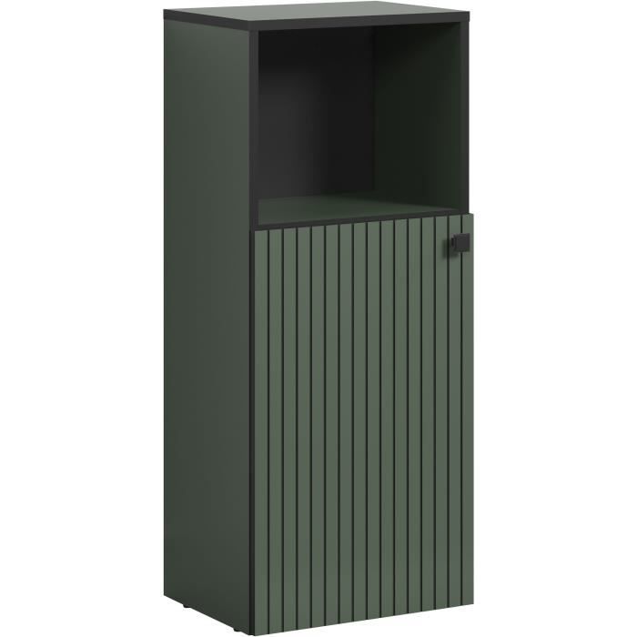 Bathroom Storage Unit, Sage Green and Black Decor, L40 x H95 x D31 cm, PURE BLISS — 3