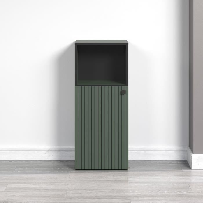 Bathroom Storage Unit, Sage Green and Black Decor, L40 x H95 x D31 cm, PURE BLISS — 4