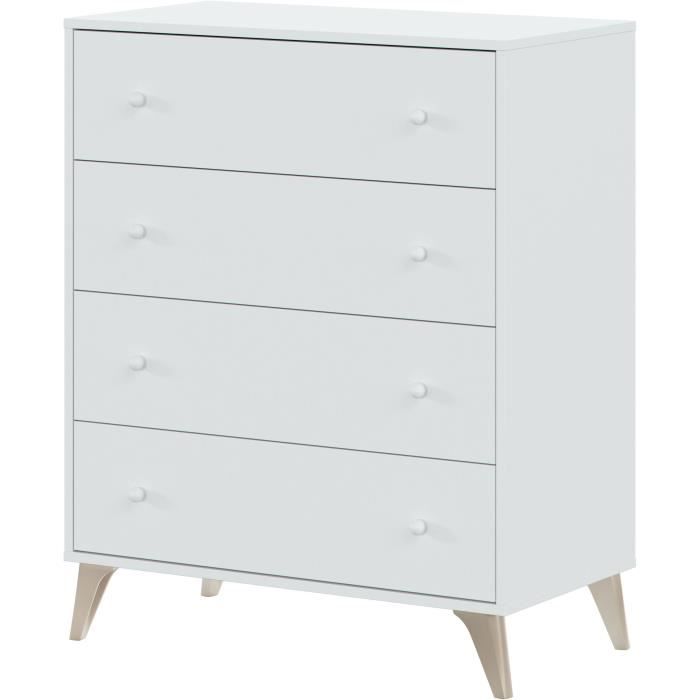 Sweet Chest of Drawers, 4 Drawers, White, 95 x 77.5 x 40 cm