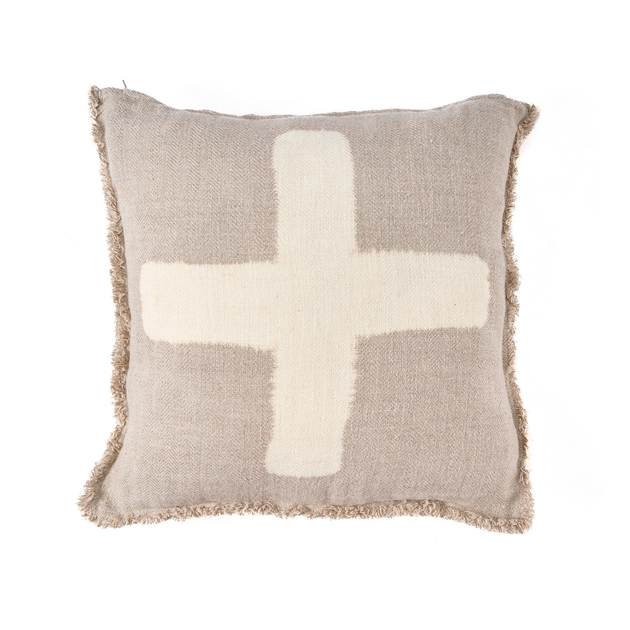 The Ivory Cross Cushion Cover, Natural White, 50x50