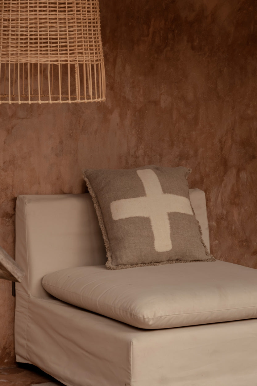 The Ivory Cross Cushion Cover, Natural White, 50x50 — 3