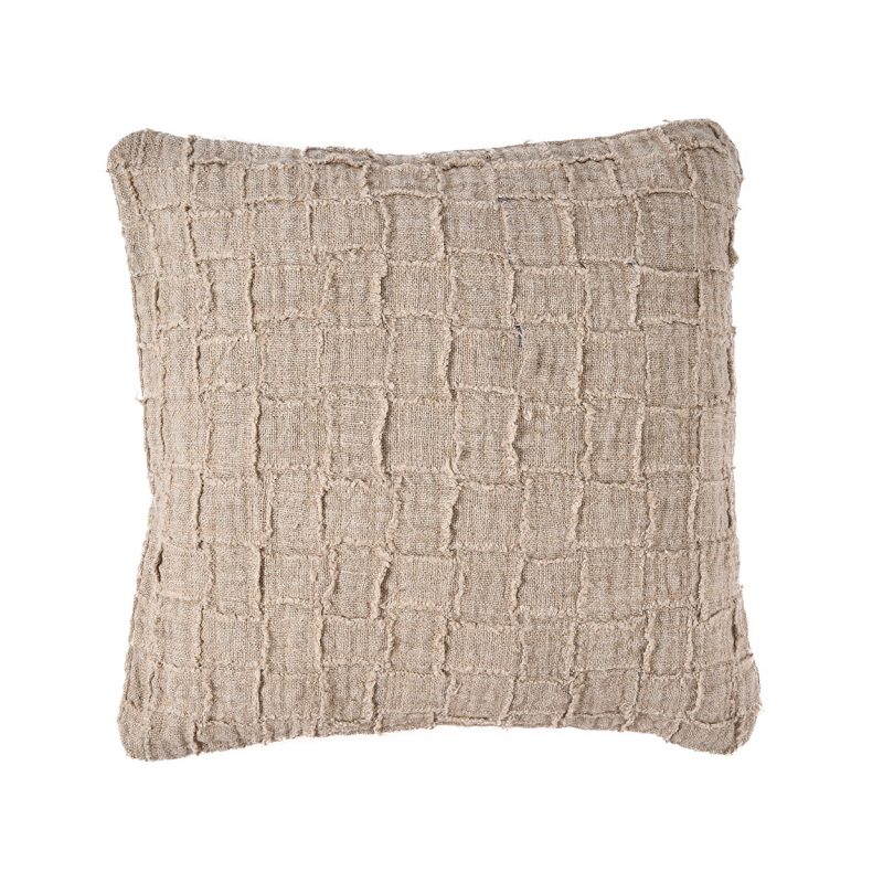 The Linen Damier Cushion Cover, Natural