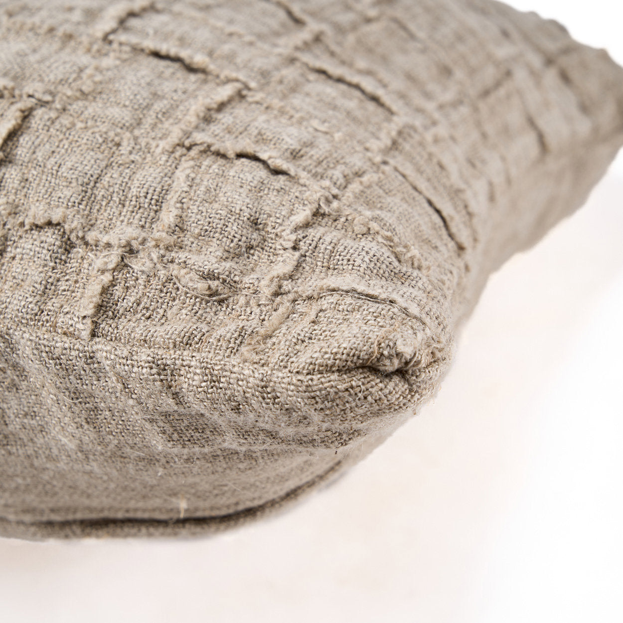The Linen Damier Cushion Cover, Natural — 8