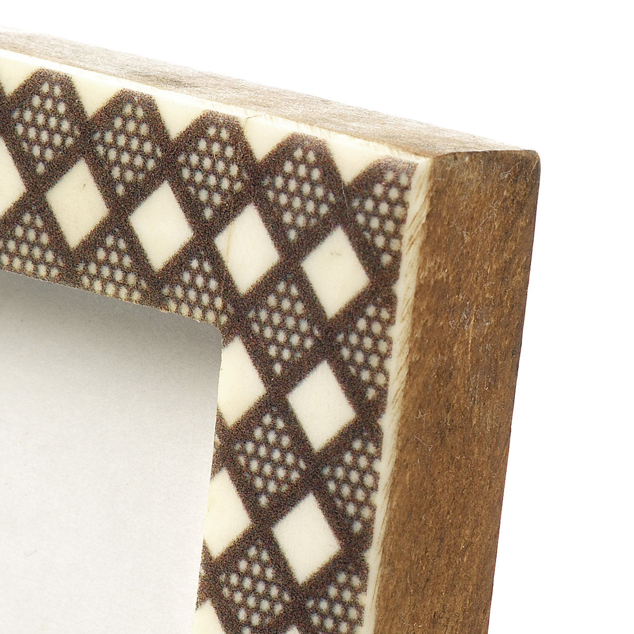 The Diamond Cut Frame, White Brown, 5x7 — 2