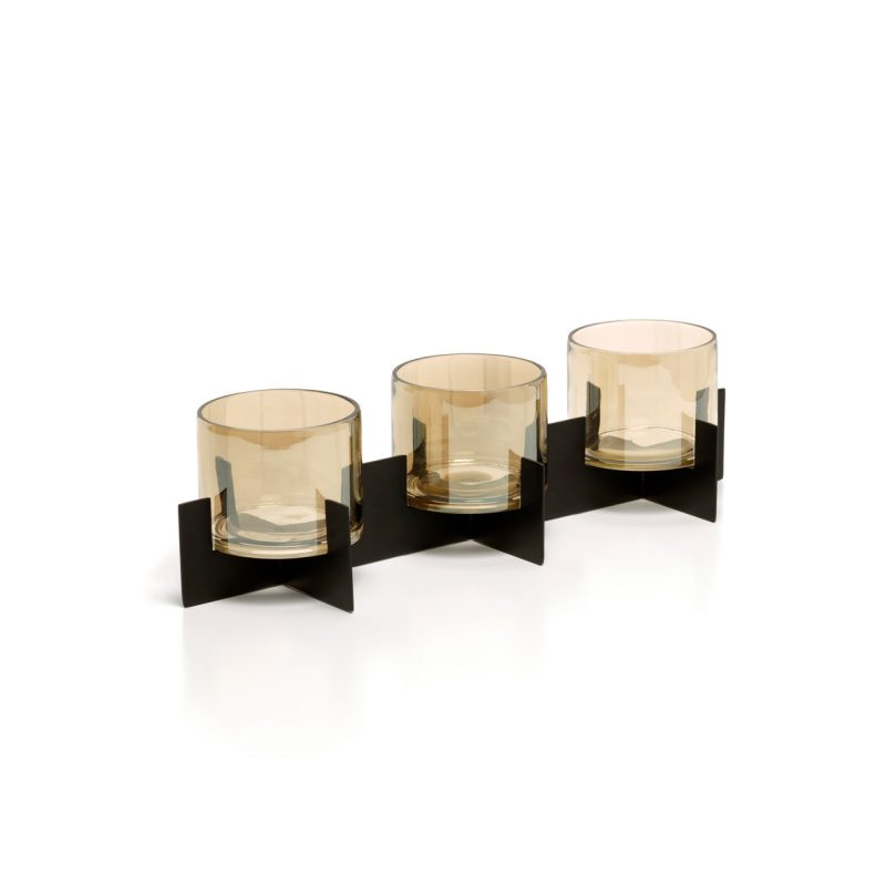 The Trio Noir Candle Holder, Black