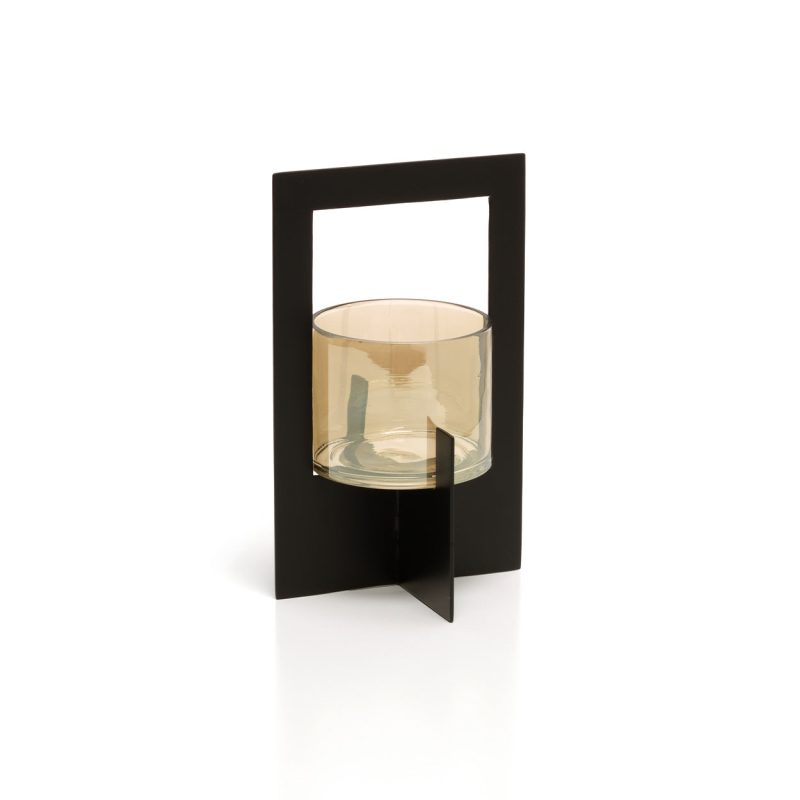 The Hurricane Framed Candle Holder, Black, L