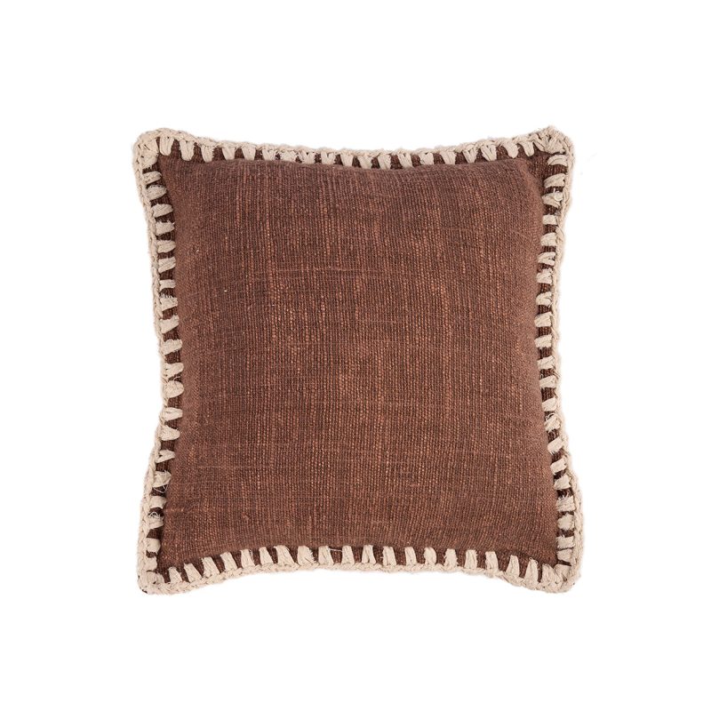 The Espresso Edge Cushion Cover, Brown White