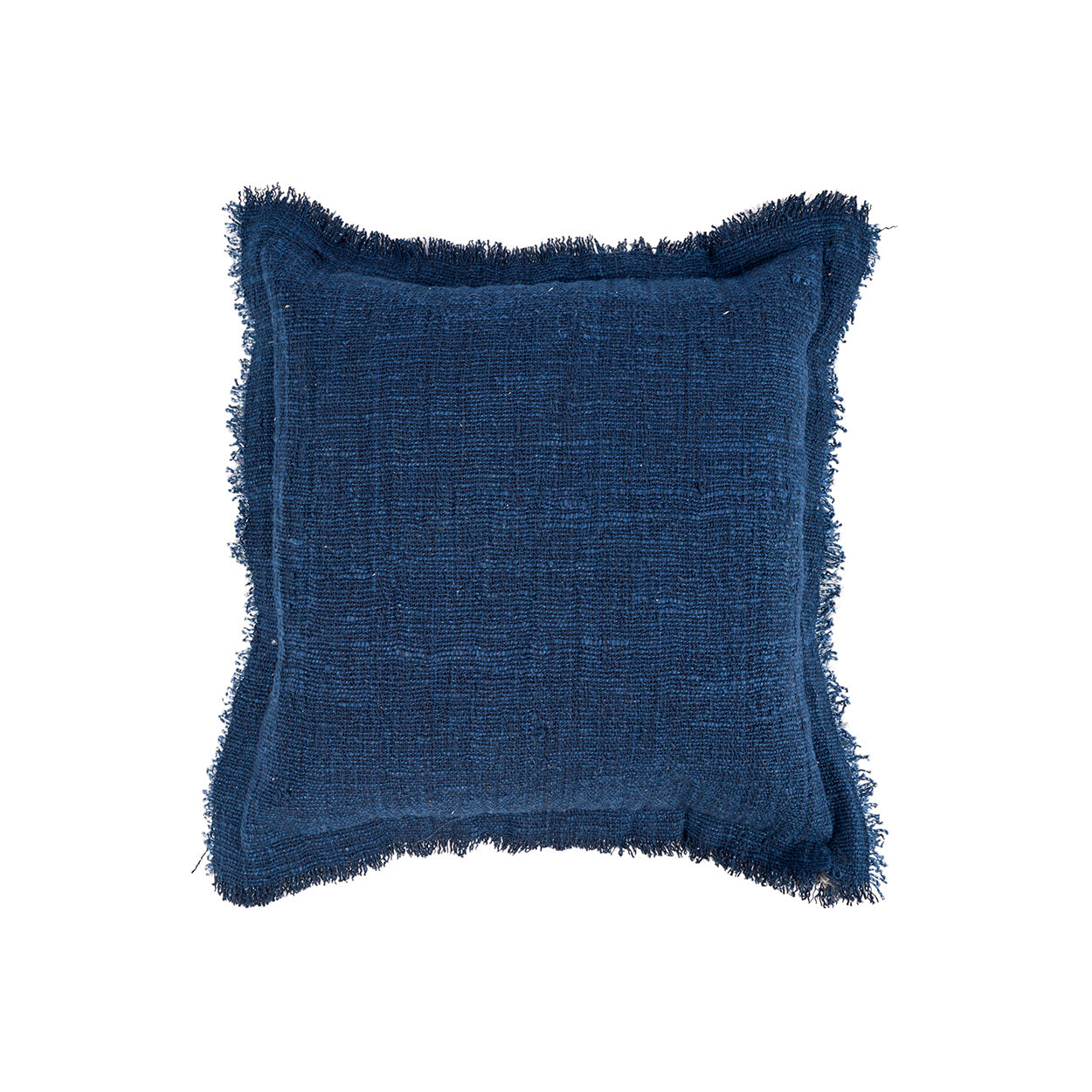 The Azure Fringe Cushion Cover, Indian Blue