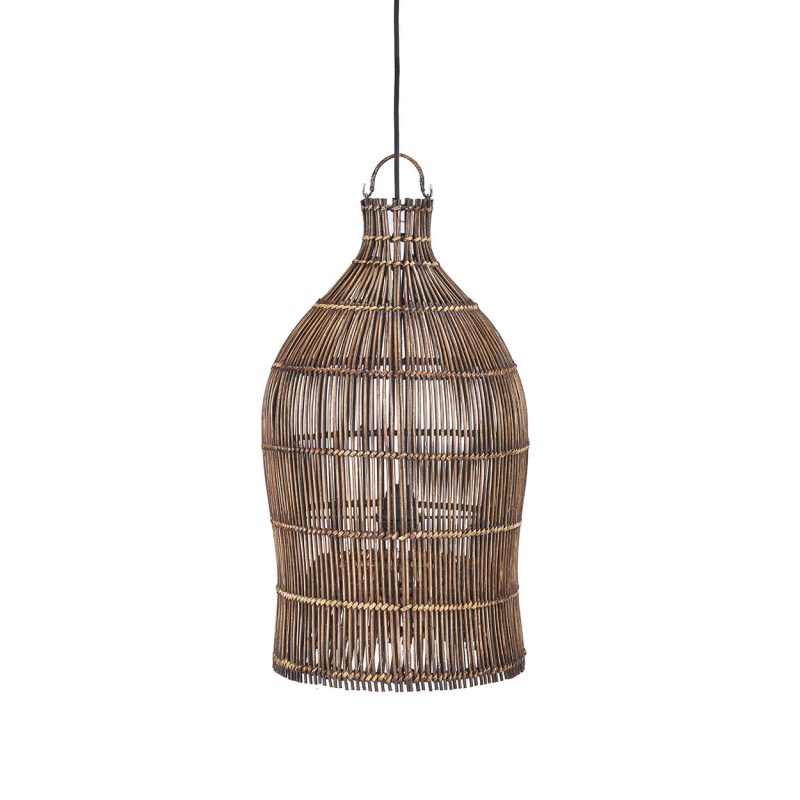 The Woven Bell Pendant, Dark Walnut, S