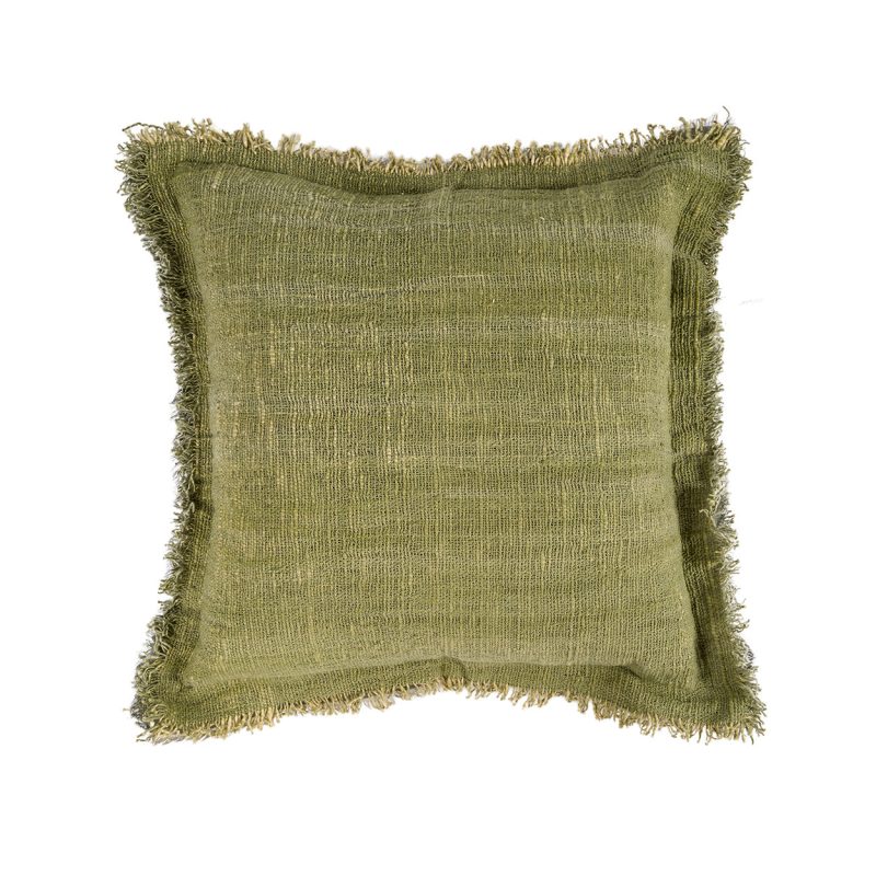 The Jungle Fringe Cushion Cover, Green