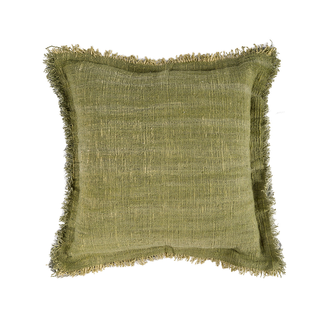 The Jungle Fringe Cushion Cover, Green