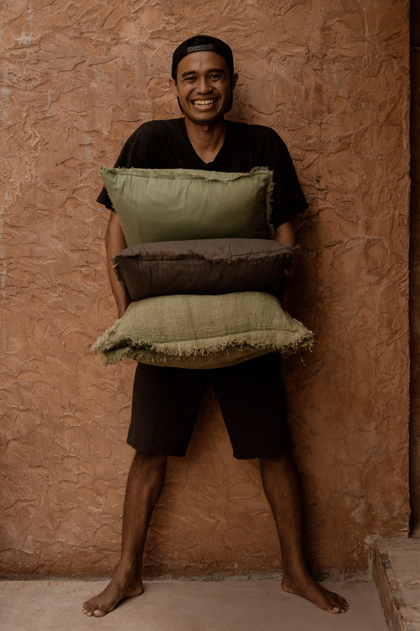 The Jungle Fringe Cushion Cover, Green — 4