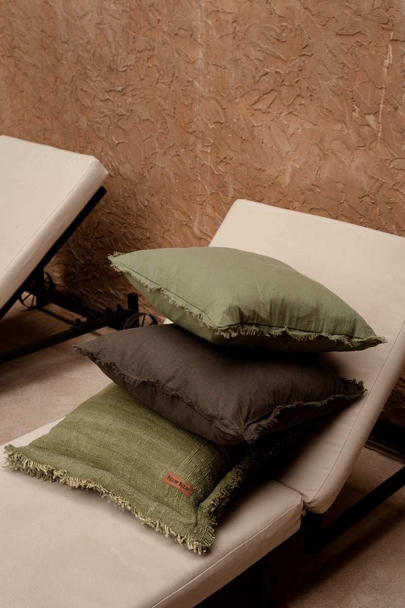The Jungle Fringe Cushion Cover, Green — 5