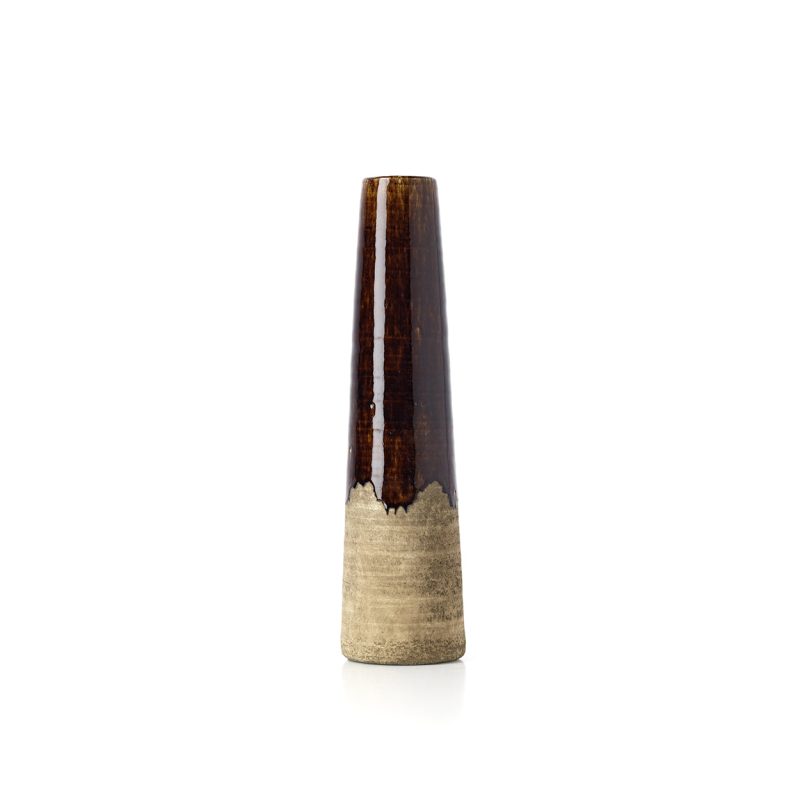 The Amber Cone Vase, Concrete Brown, M