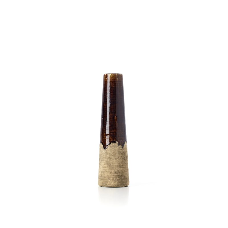 The Amber Cone Vase, Concrete Brown, S