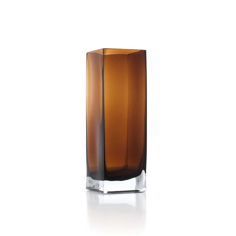 The Amber Cuboid Vase, Amber, L