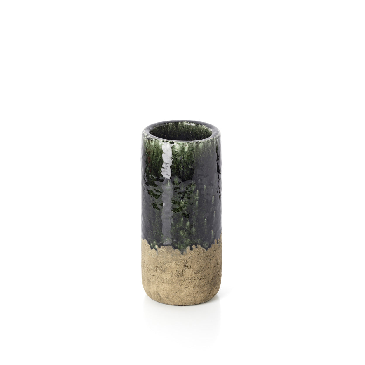 The Moss Cylinder Vase, Concrete Green, M — 2