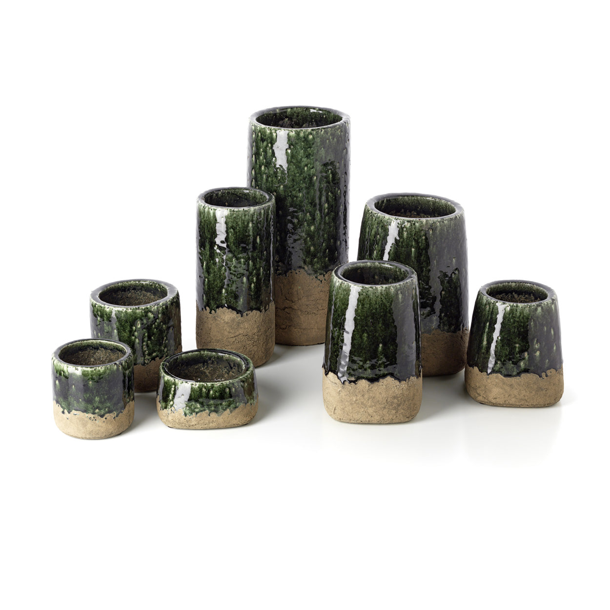 The Moss Cylinder Vase, Concrete Green, M — 6