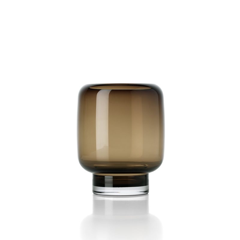 The Smoky Cube Vase, Brown, S