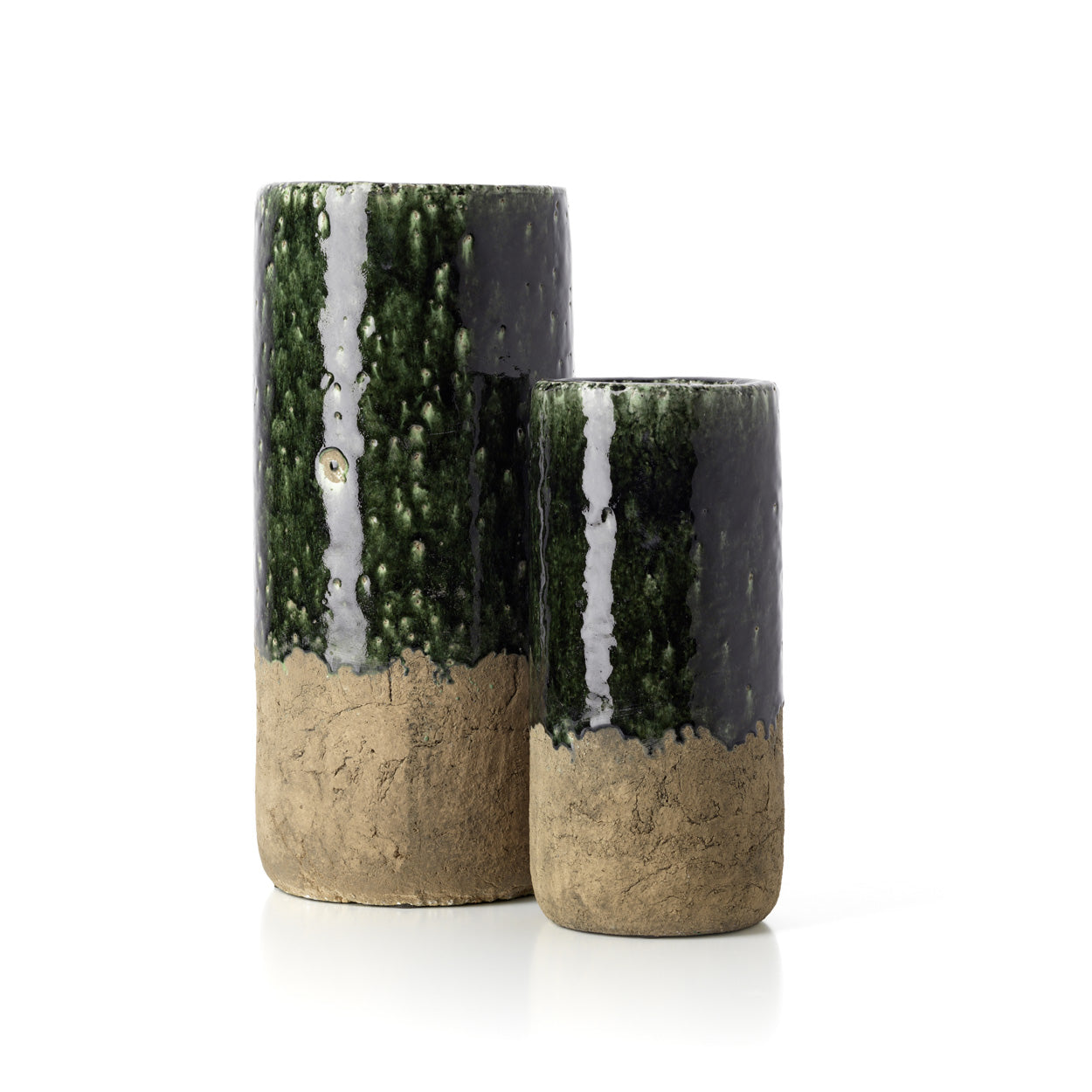The Moss Cylinder Vase, Concrete Green, L — 3