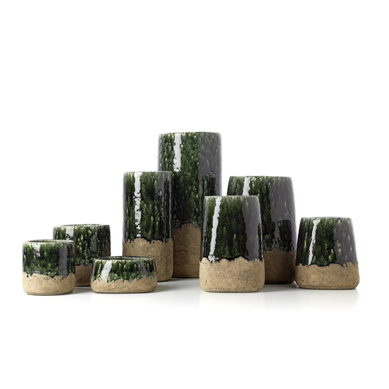 The Moss Cylinder Vase, Concrete Green, L — 5