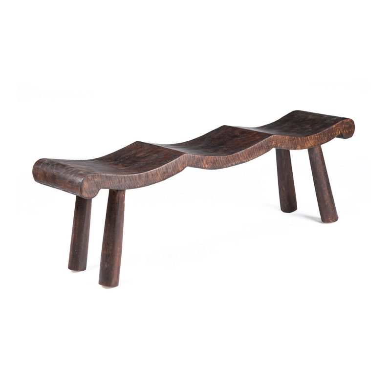 The Lombok Wave Bench, Dark Walnut, M