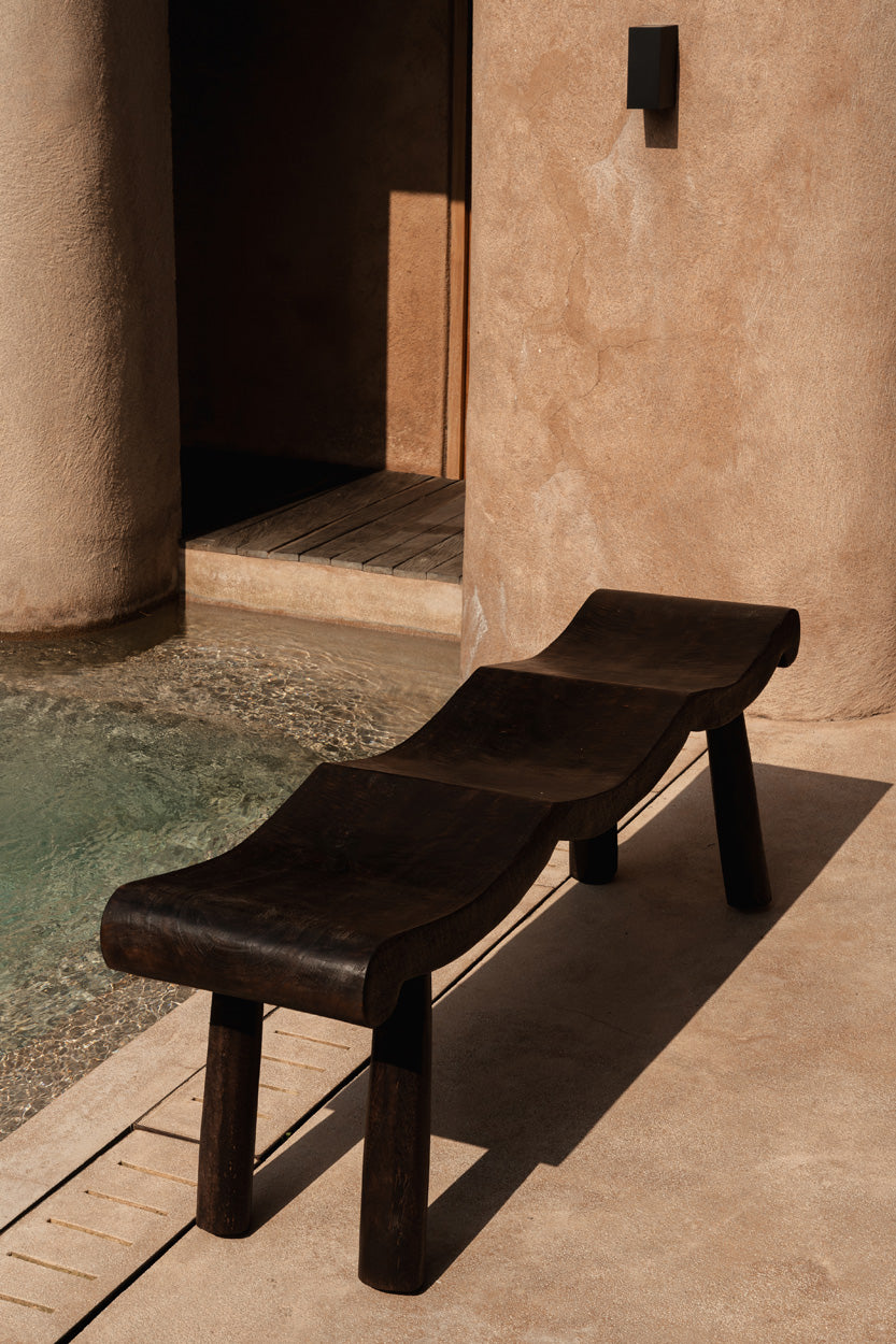 The Lombok Wave Bench, Dark Walnut, M — 3