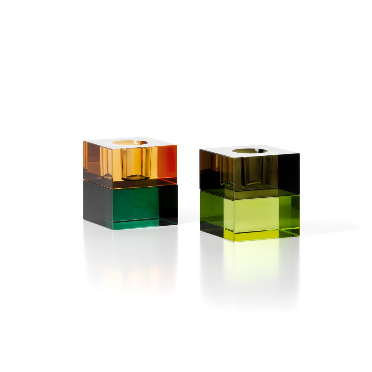 The Gem Blocks Candle Holder, Green Smoke — 3
