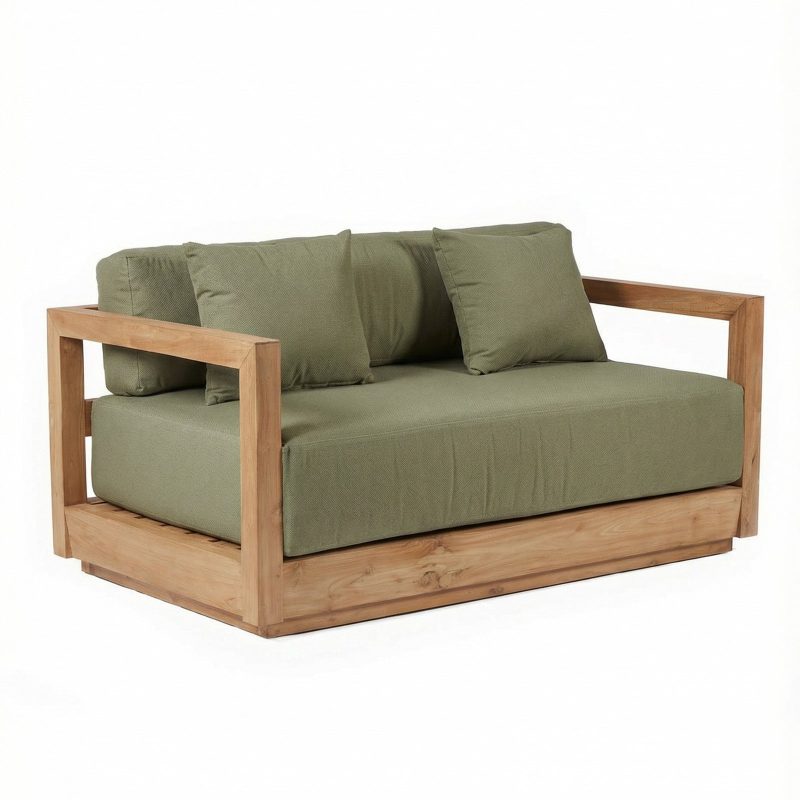 The Umalas Two Seater Sofa, Outdoor, Green Alga