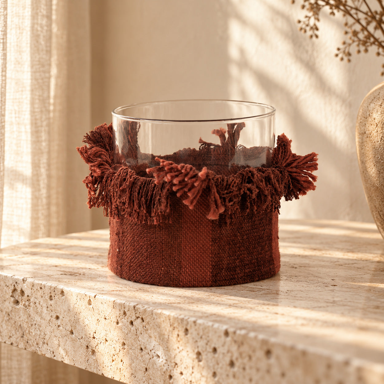 The Oh My Gee Candle Holder, Burgundy Velvet, XL — 2