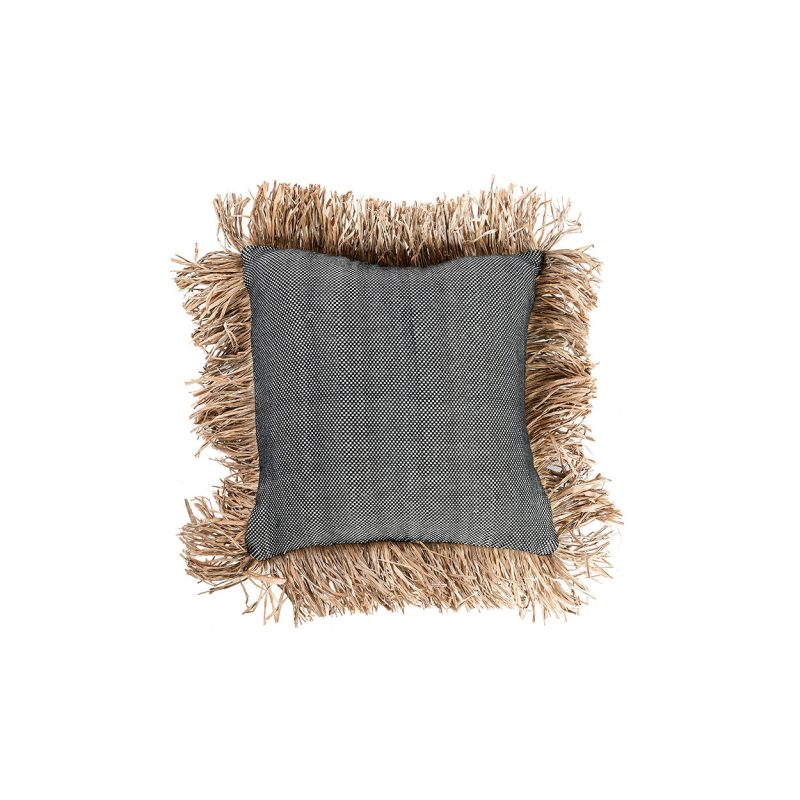 The Cotton Bonita Cushion Cover, Natural Black, 40x40