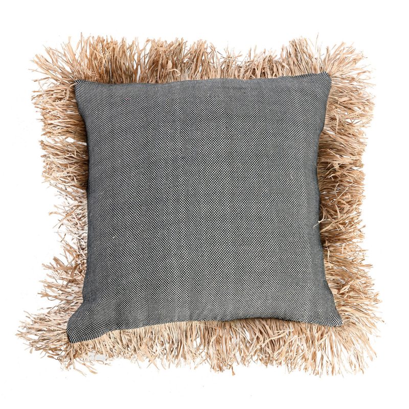 The Cotton Bonita Cushion Cover, Natural Black, 60x60