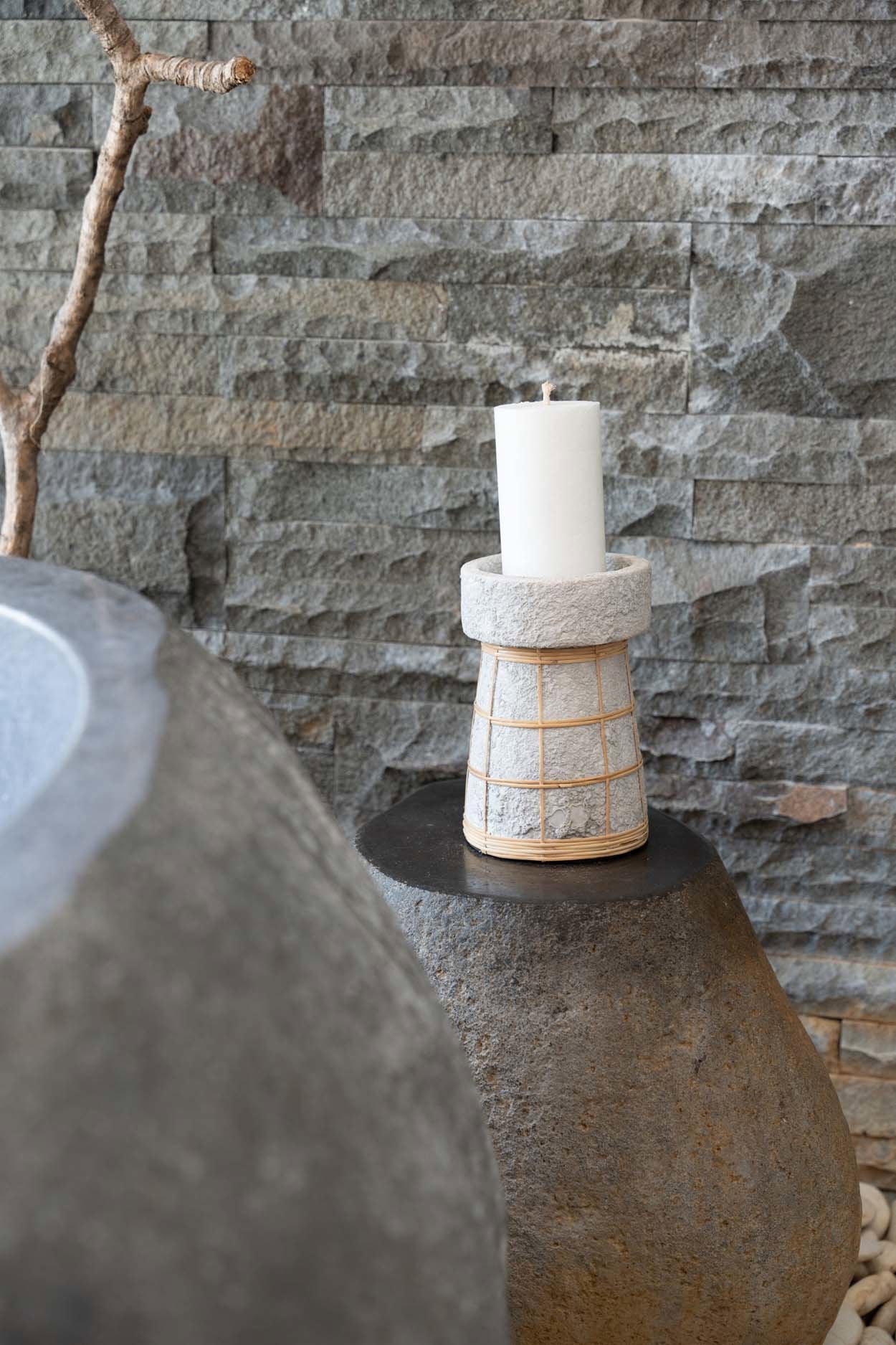 The Serene Candle Holder, Concrete Natural, L — 2