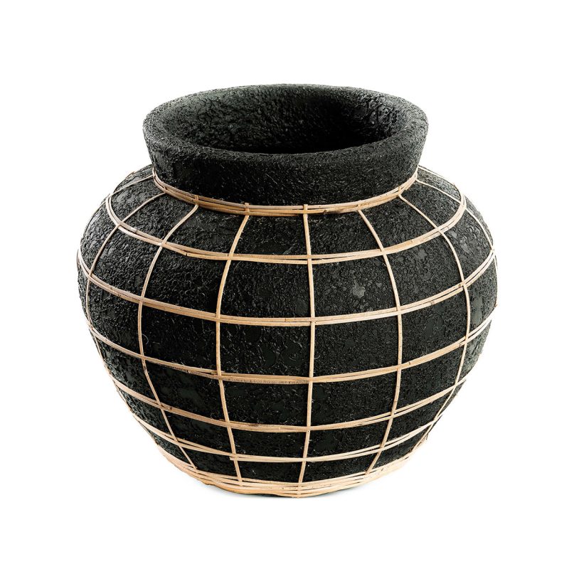 The Belly Vase, Black Natural, L