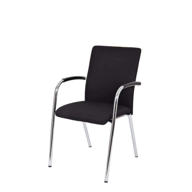 Workliving X1 Meeting Chair, Comfort, 4-Leg, Black