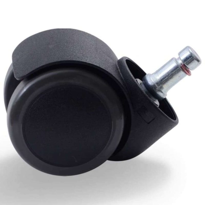 5x Workliving No-Noise Office Chair Castors 11x50mm, Soft Castors, Hard Floors, Unbraked